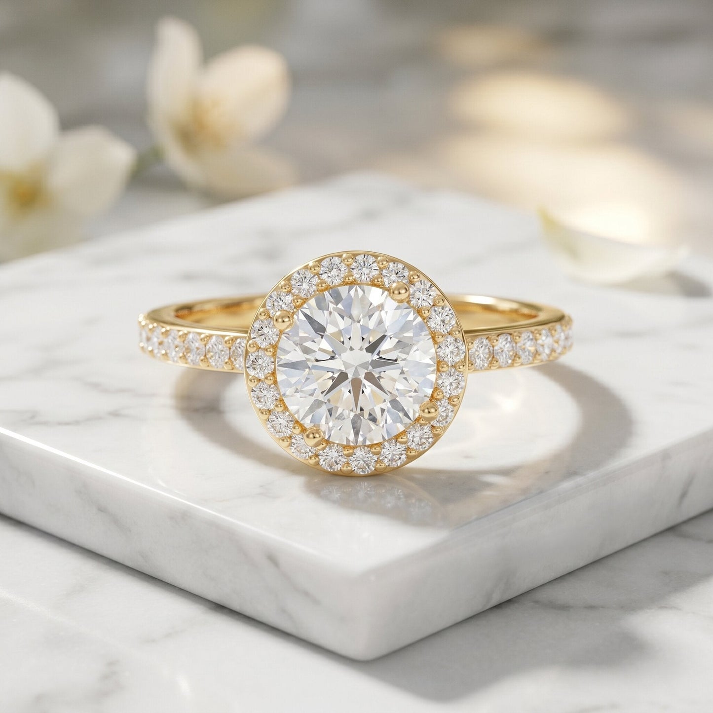IGI Certified 1 CT Lab Grown Diamond Round Engagement Ring