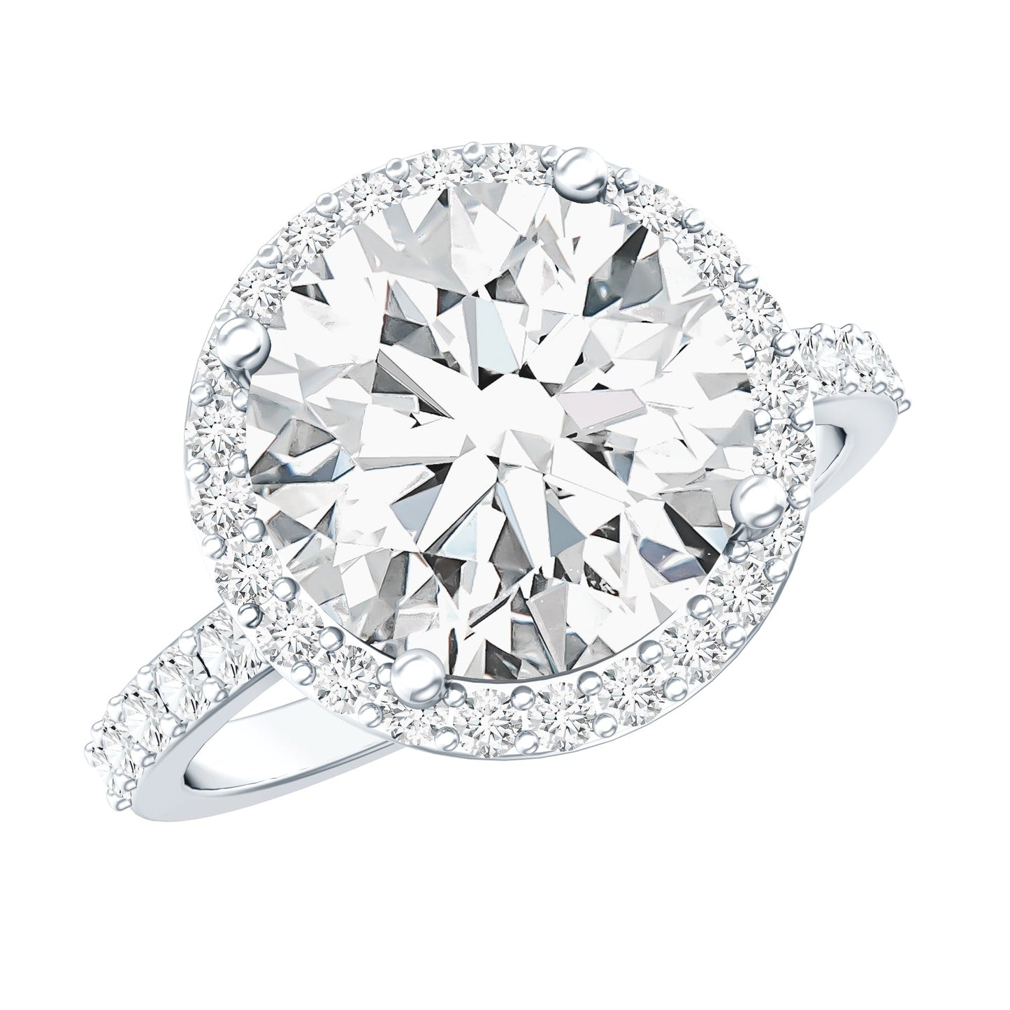 5 Carat Round Lab Grown Diamond Engagement Ring with IGI Certified