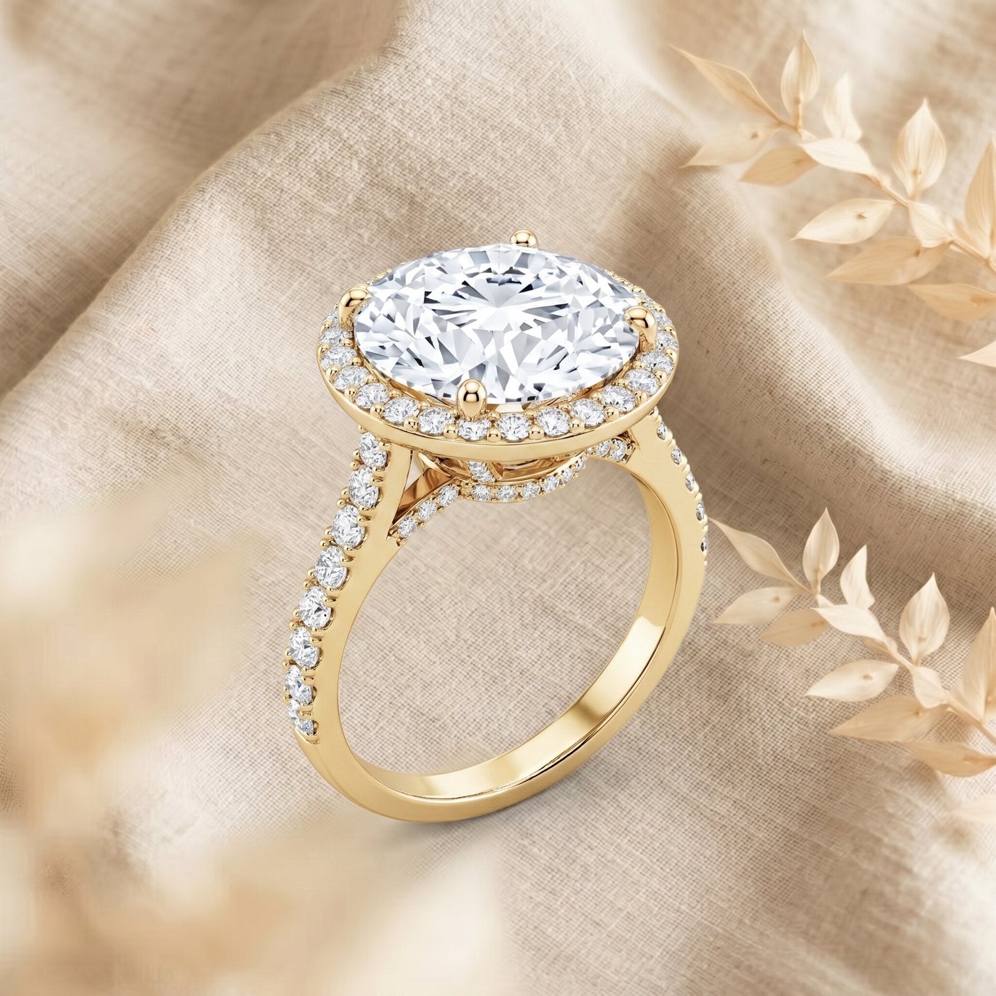 5 Carat Round Lab Grown Diamond Engagement Ring with IGI Certified