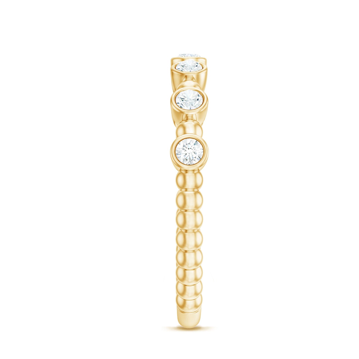 Real Diamond Stackable Eternity Ring with Beaded Details