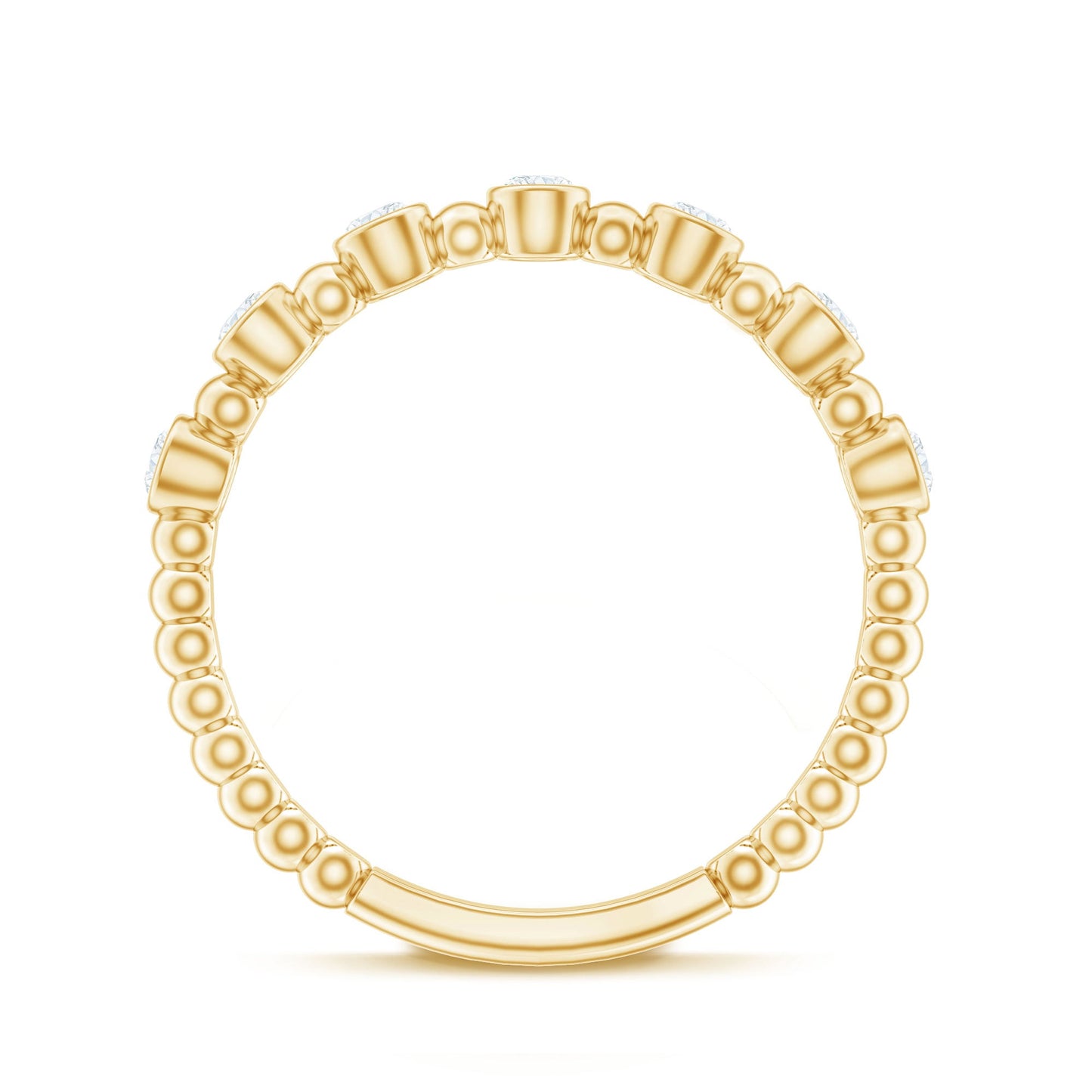 Real Diamond Stackable Eternity Ring with Beaded Details