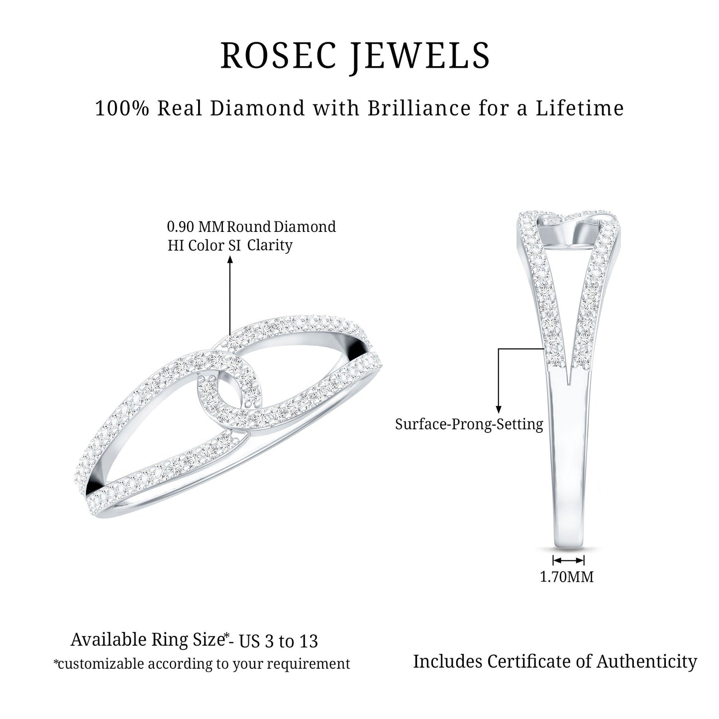 Certified Real Diamond Anniversary Ring for Women