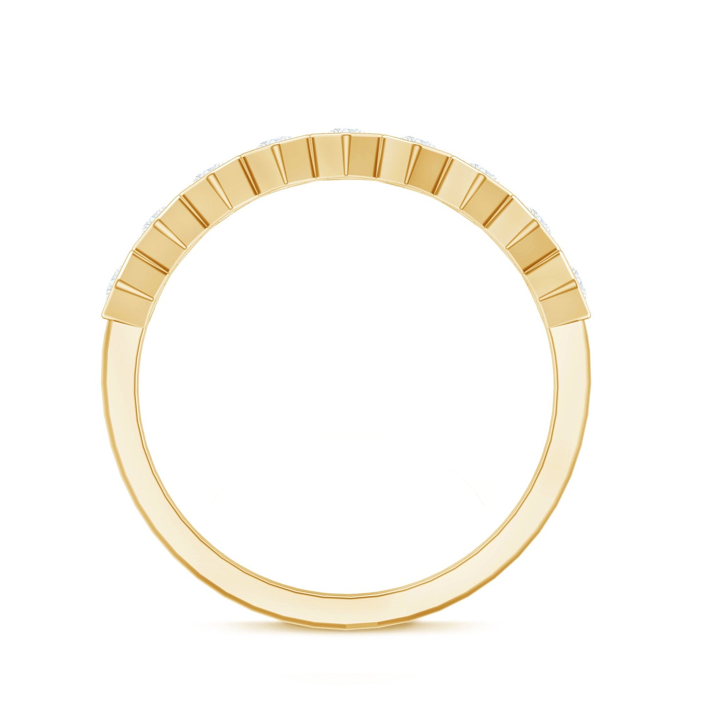 Real Diamond Hexagon Half Eternity Ring for Women