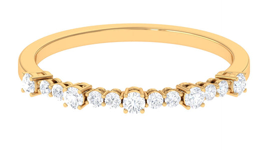 Certified Diamond Half Eternity Stackable Ring