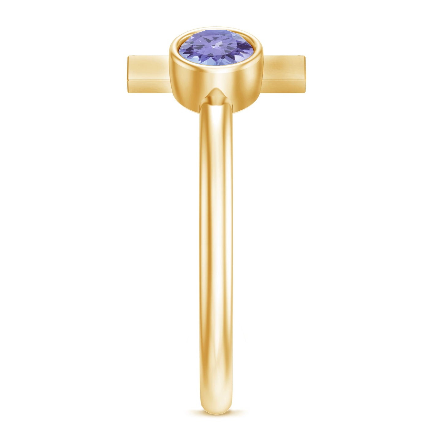 Contemporary Tanzanite Diamond Ring in Cuff Style