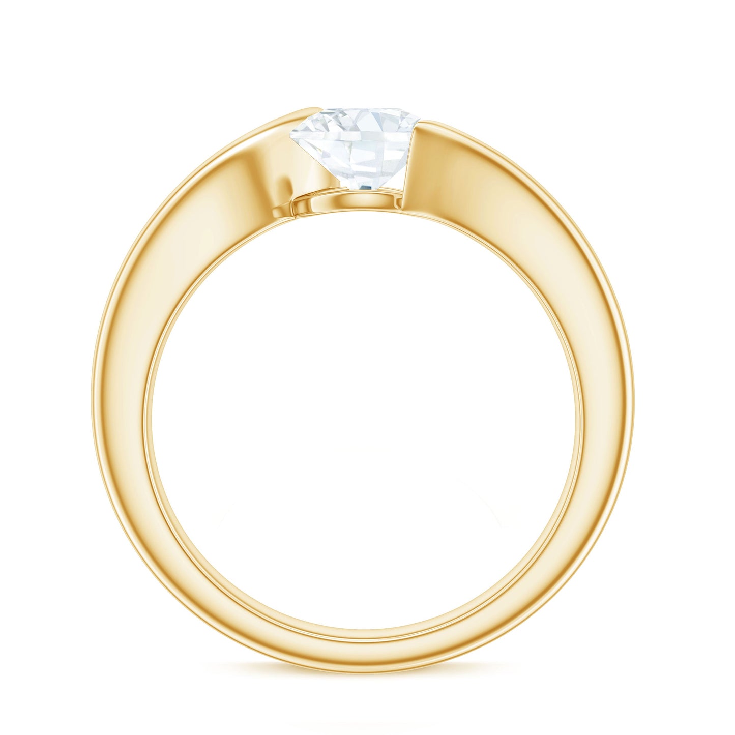 Brilliant Cut Moissanite Engagement Ring in Tension Setting