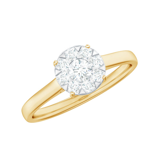 Natural Diamond Promise Ring in Illusion Set