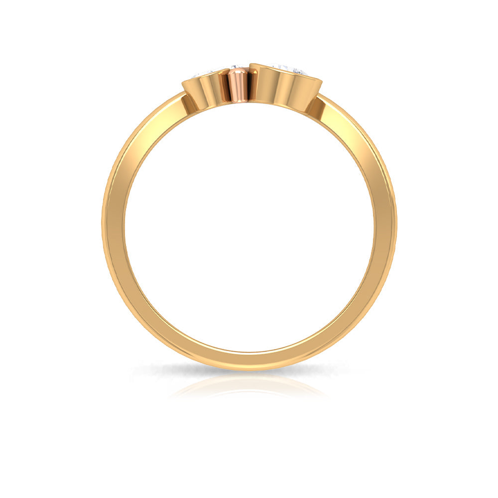 Natural Bezel Set Diamond 3 Stone Promise Ring
