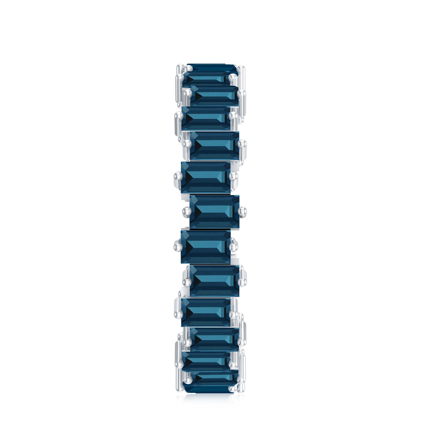 Baguette London Blue Topaz Zig Zag Wedding Ring