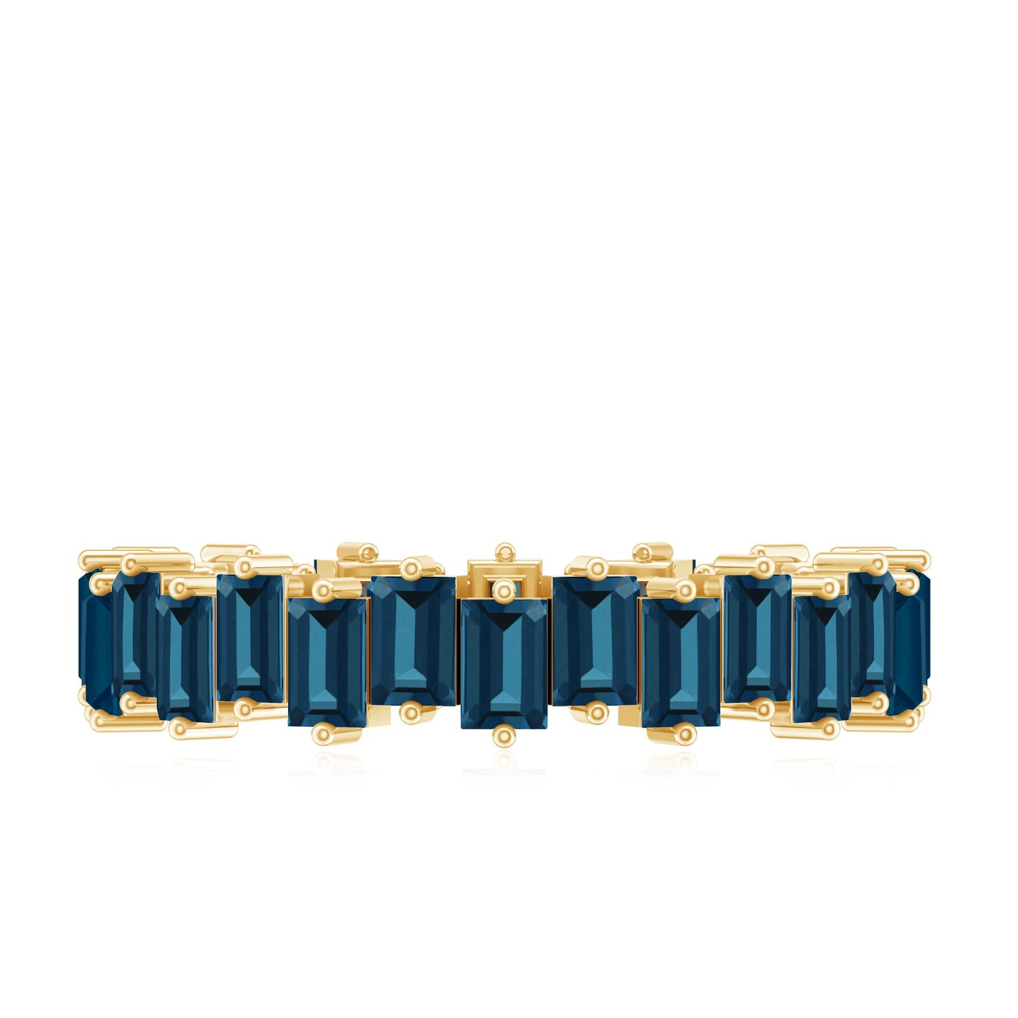 Baguette London Blue Topaz Zig Zag Wedding Ring