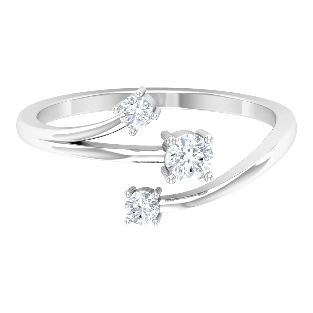 Natural Diamond 3 Stone Proposal Ring for Valentines