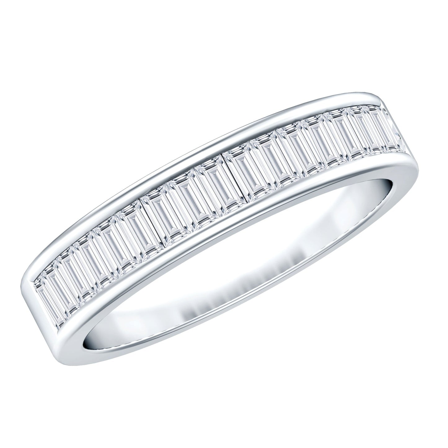 Baguette Cut Lab Grown Diamond Half Eternity Band
