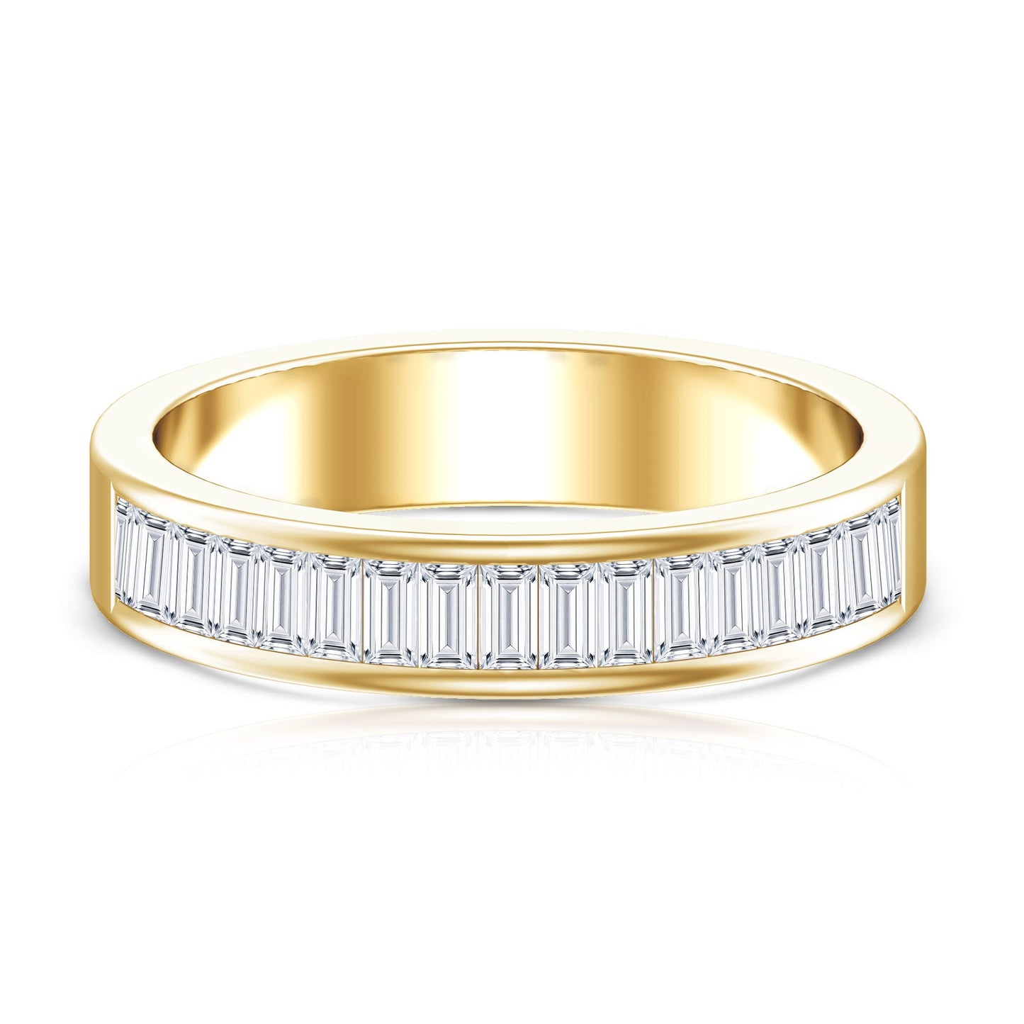 Baguette Cut Lab Grown Diamond Half Eternity Band