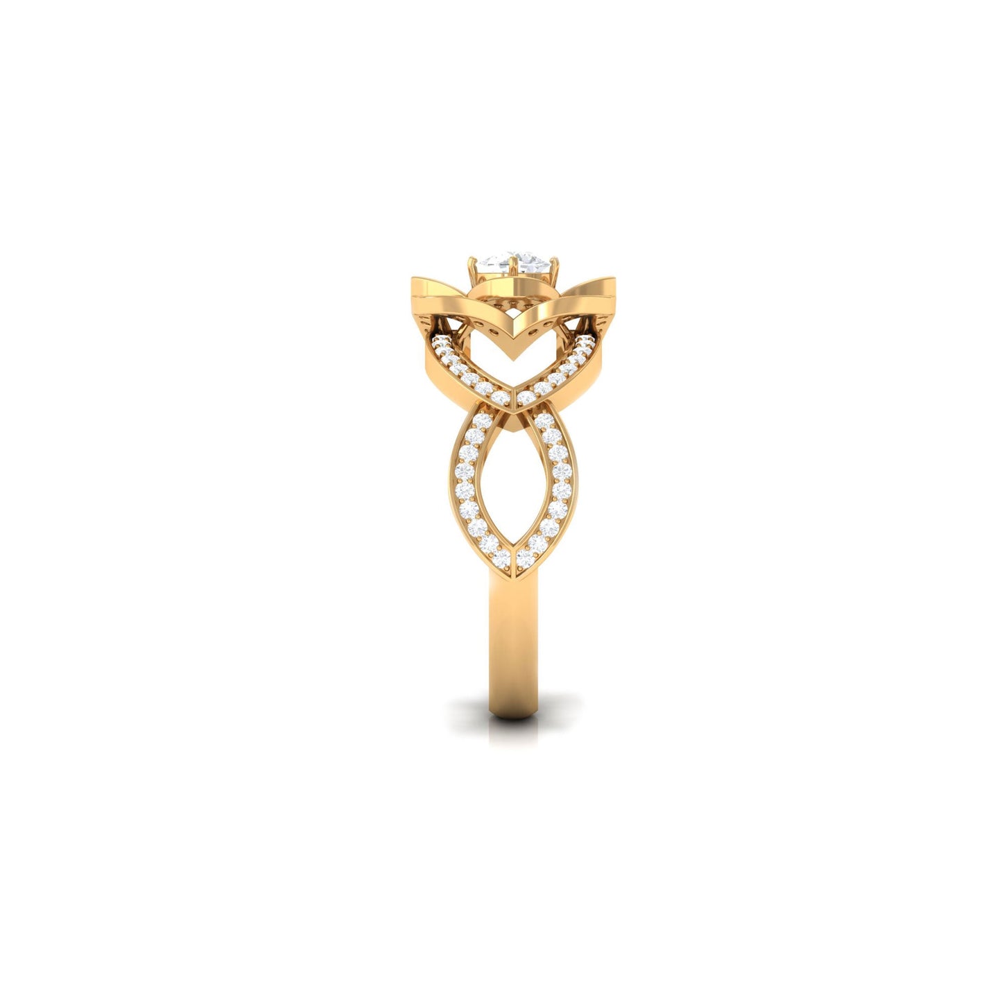 Genuine Diamond Blooming Flower Engagement Ring for Women