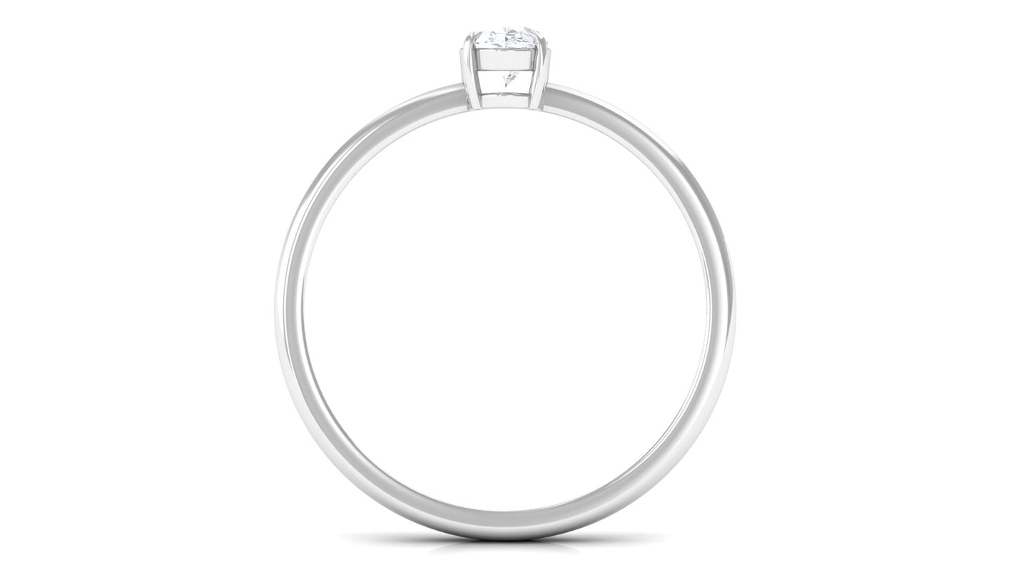 Natural Oval Diamond Solitaire Promise Ring with Certificate