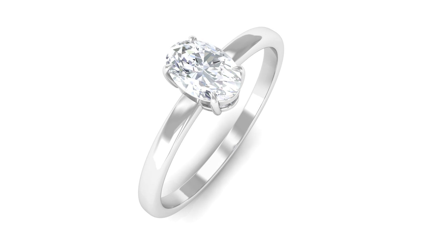 Natural Oval Diamond Solitaire Promise Ring with Certificate