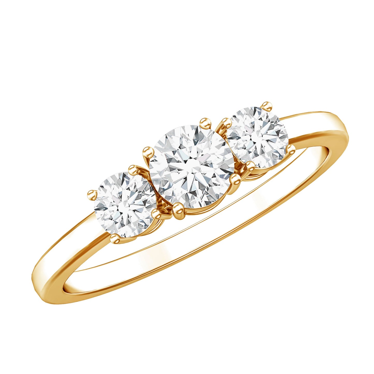Natural Diamond 3 Stone Engagement Ring with Certificate