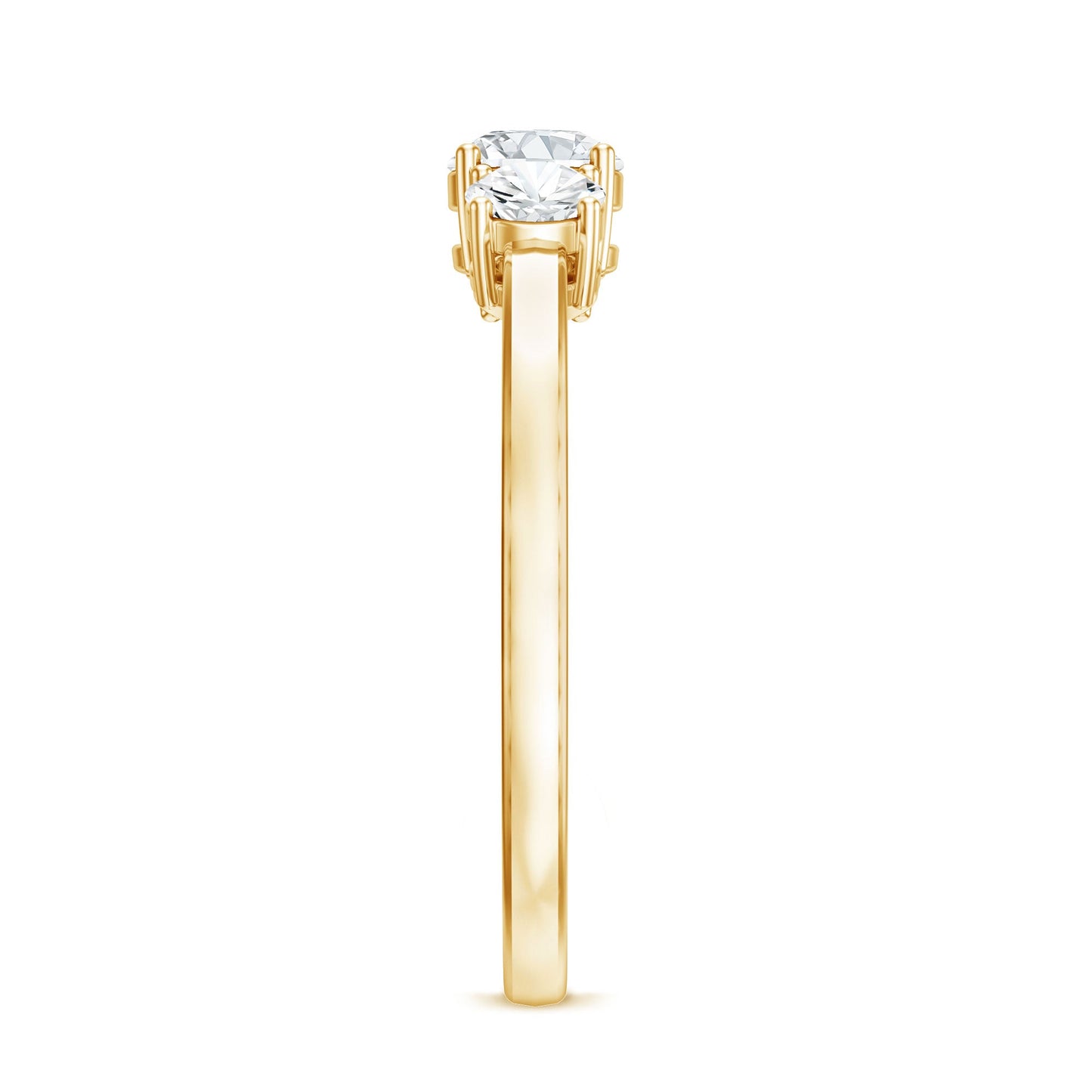 Natural Diamond 3 Stone Engagement Ring with Certificate