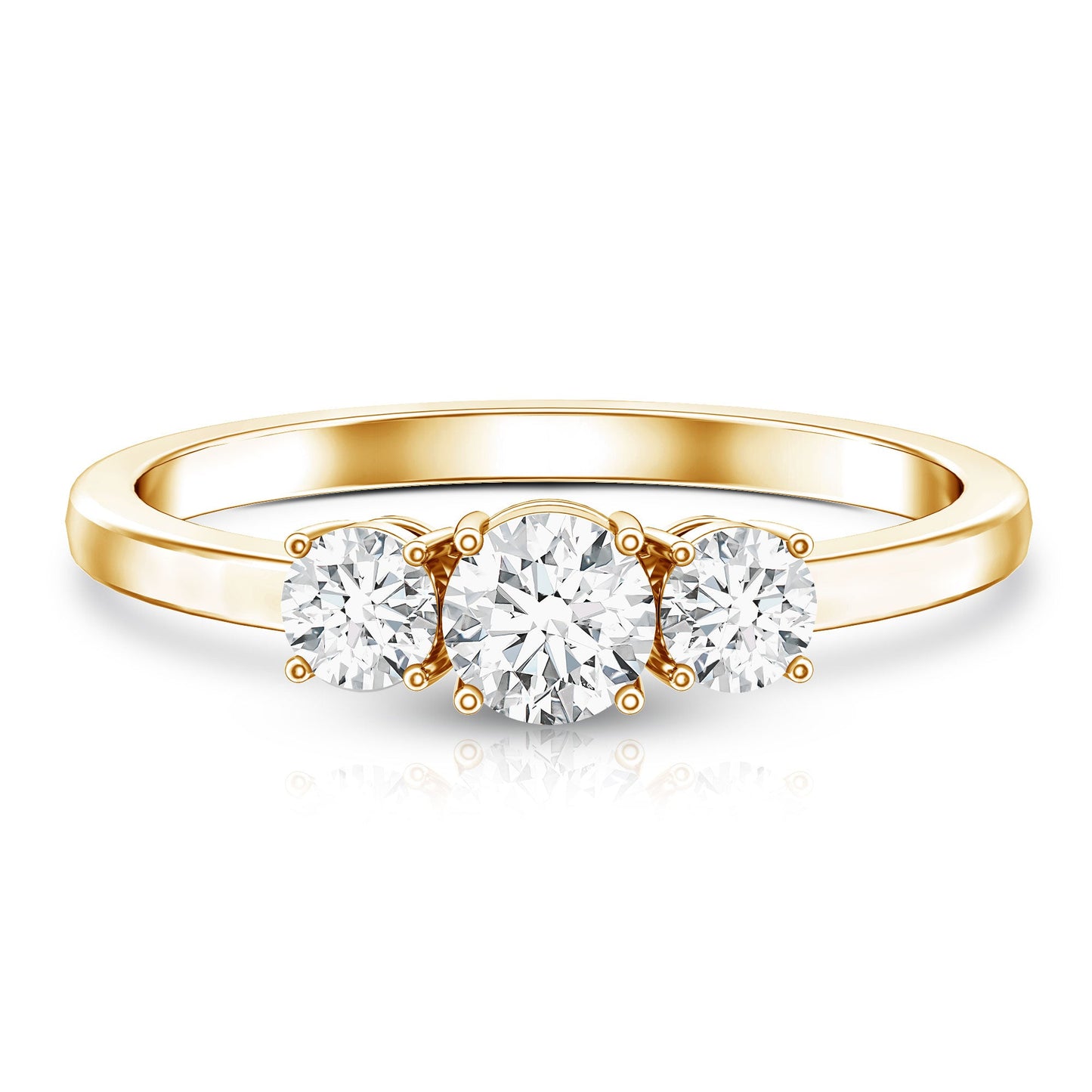 Natural Diamond 3 Stone Engagement Ring with Certificate
