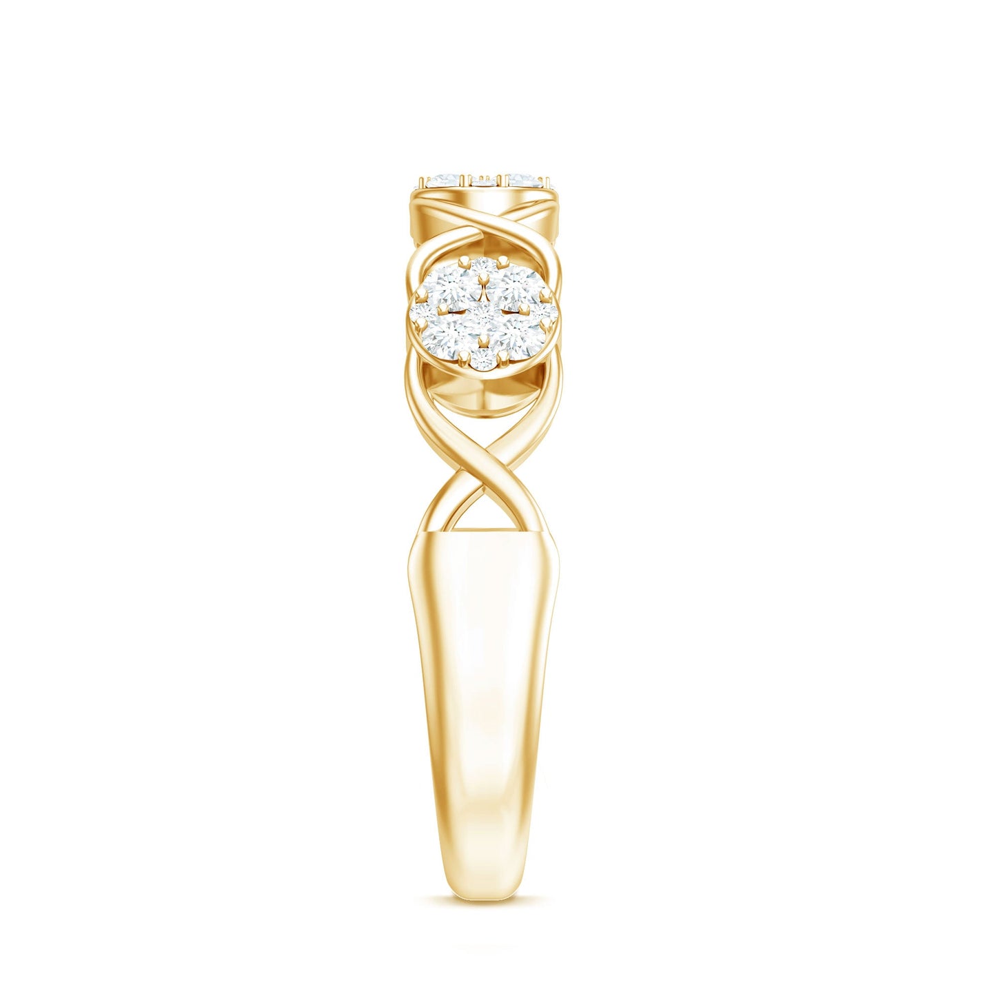 Natural Diamond Infinity Band Ring with Certificate