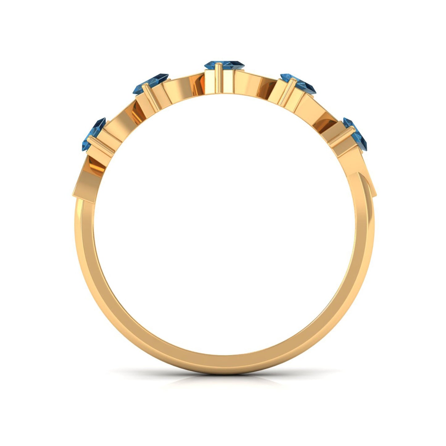 Baguette London Blue Topaz and Diamond Designer Eternity Band
