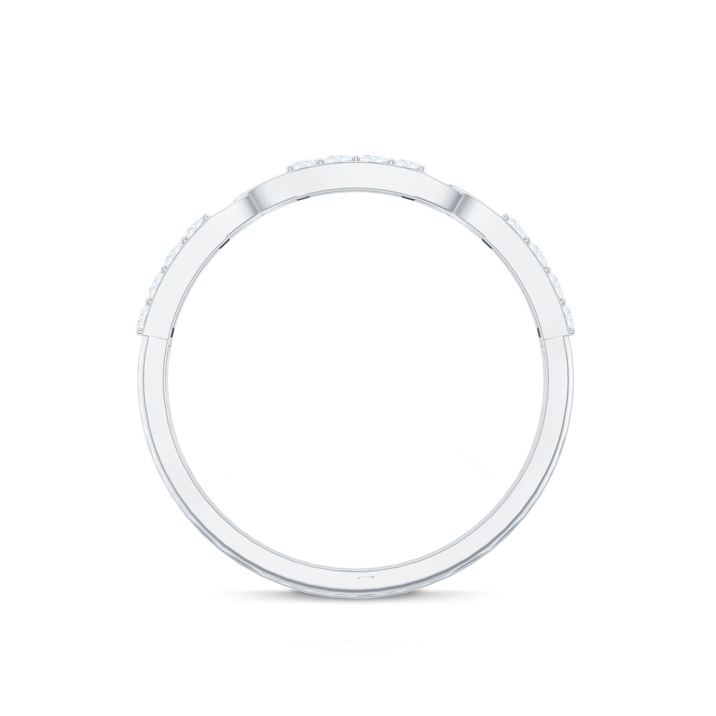 Certified Natural Diamond Interlock Half Eternity Band Ring