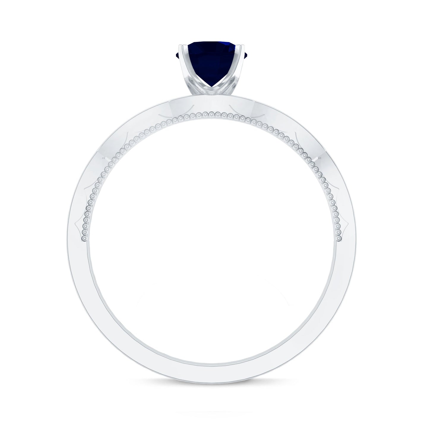 Real 0.9 Carat Blue Sapphire Engagement Ring with Diamond