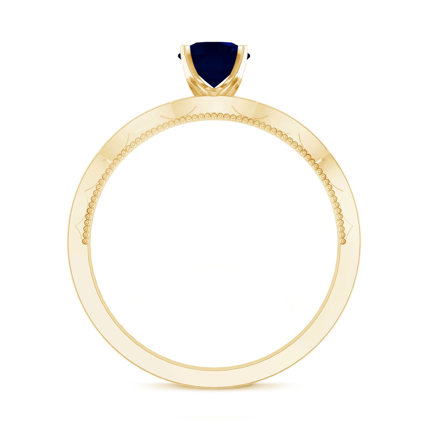 Real 0.9 Carat Blue Sapphire Engagement Ring with Diamond