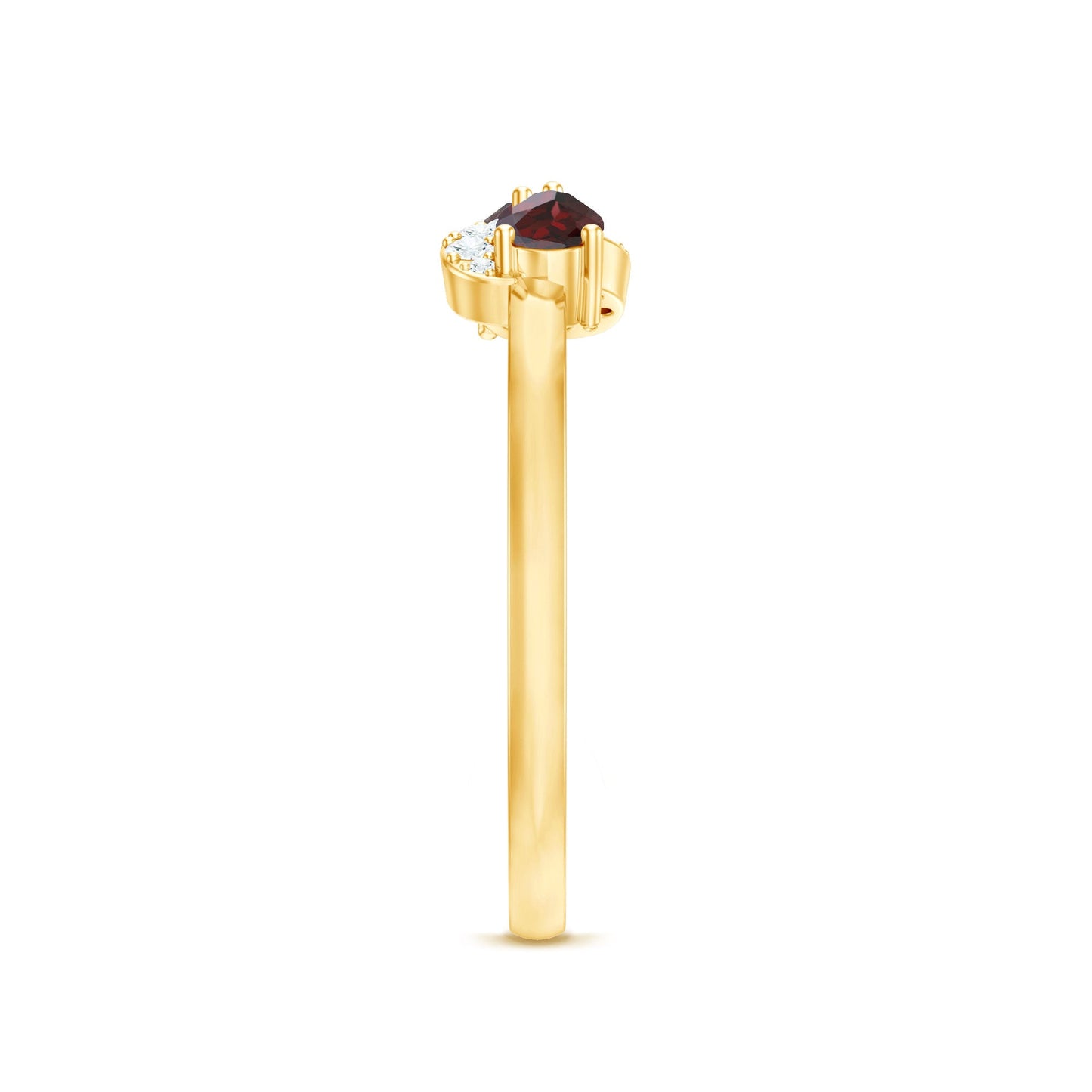 Real Garnet 2 Stone Infinity Promise Ring with Diamond