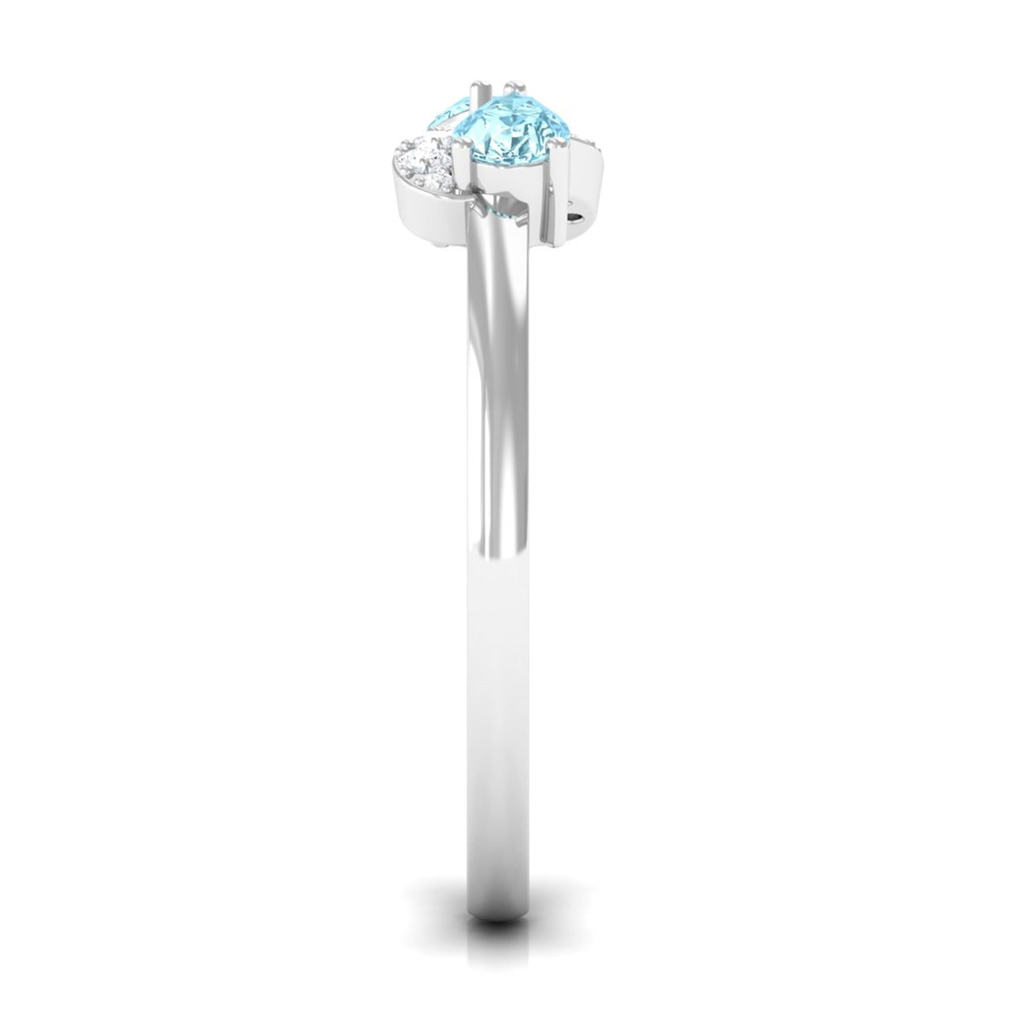 0.7 Carat Pear Aquamarine Infinity Promise Ring with Diamond