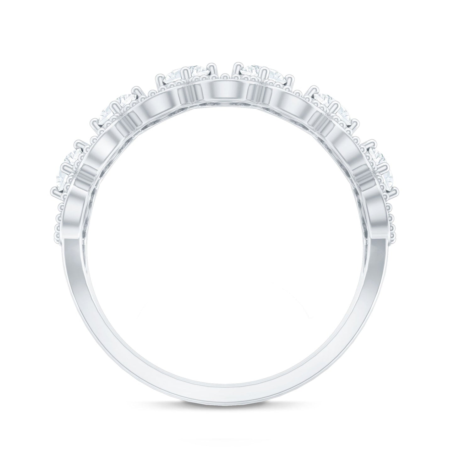 Designer Certified Moissanite Wedding Band for Women