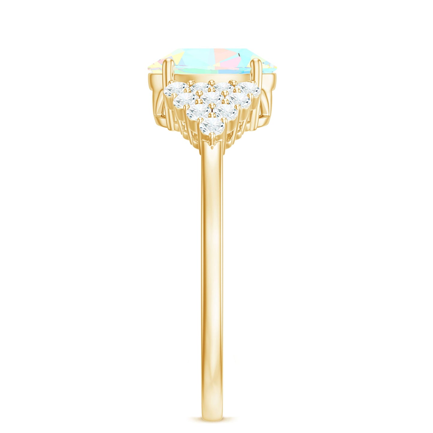 Certified 1.2 Carat Ethiopian Opal Oval Engagement Ring with Diamond