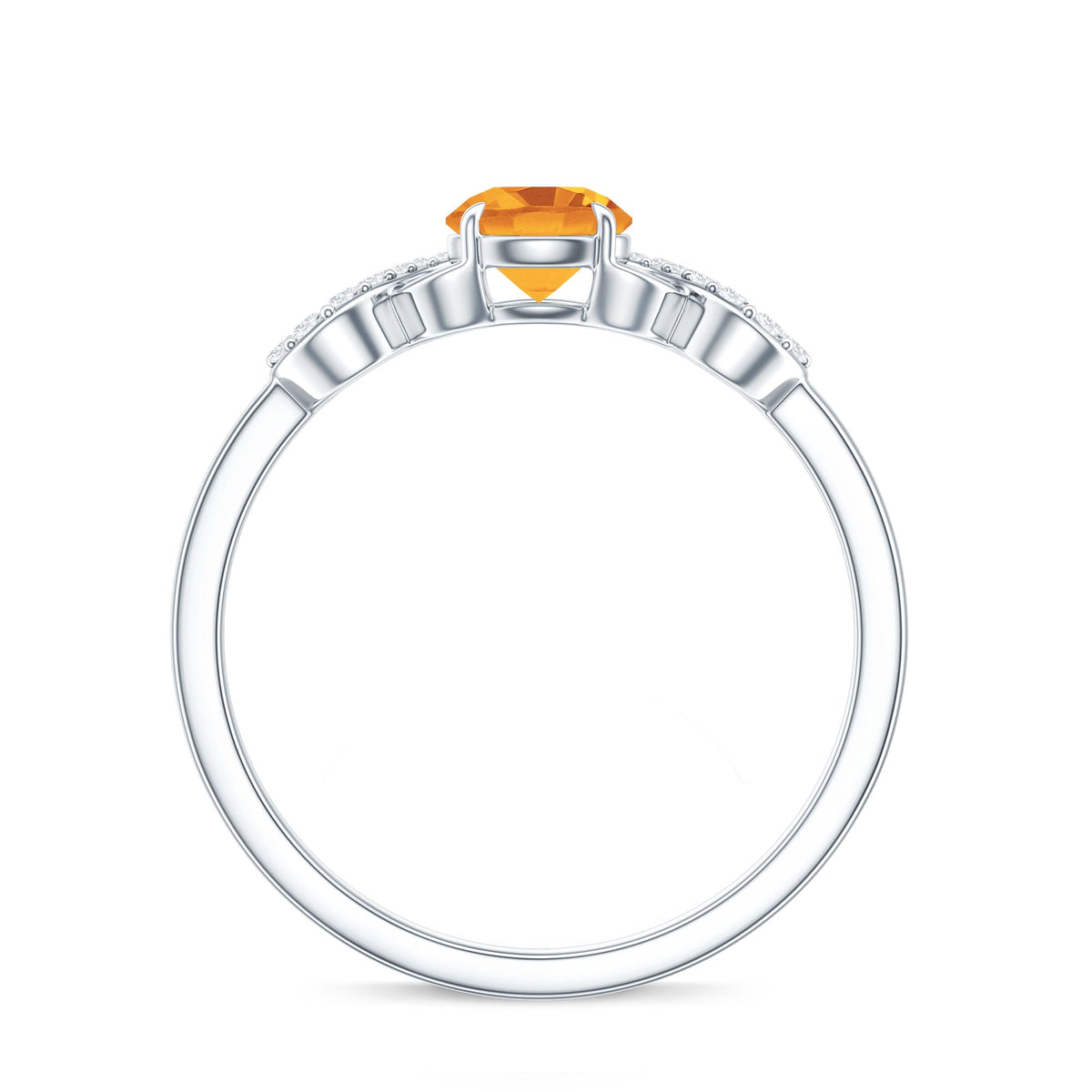 Certified Natural Citrine Infinity Promise Ring with Diamonds