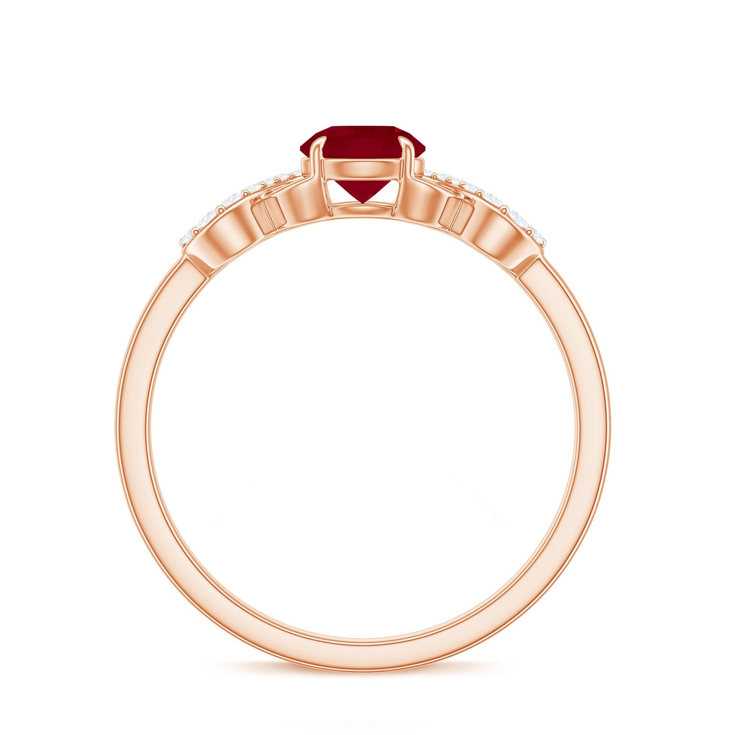 Criss Cross Promise Ring with Ruby and Diamond