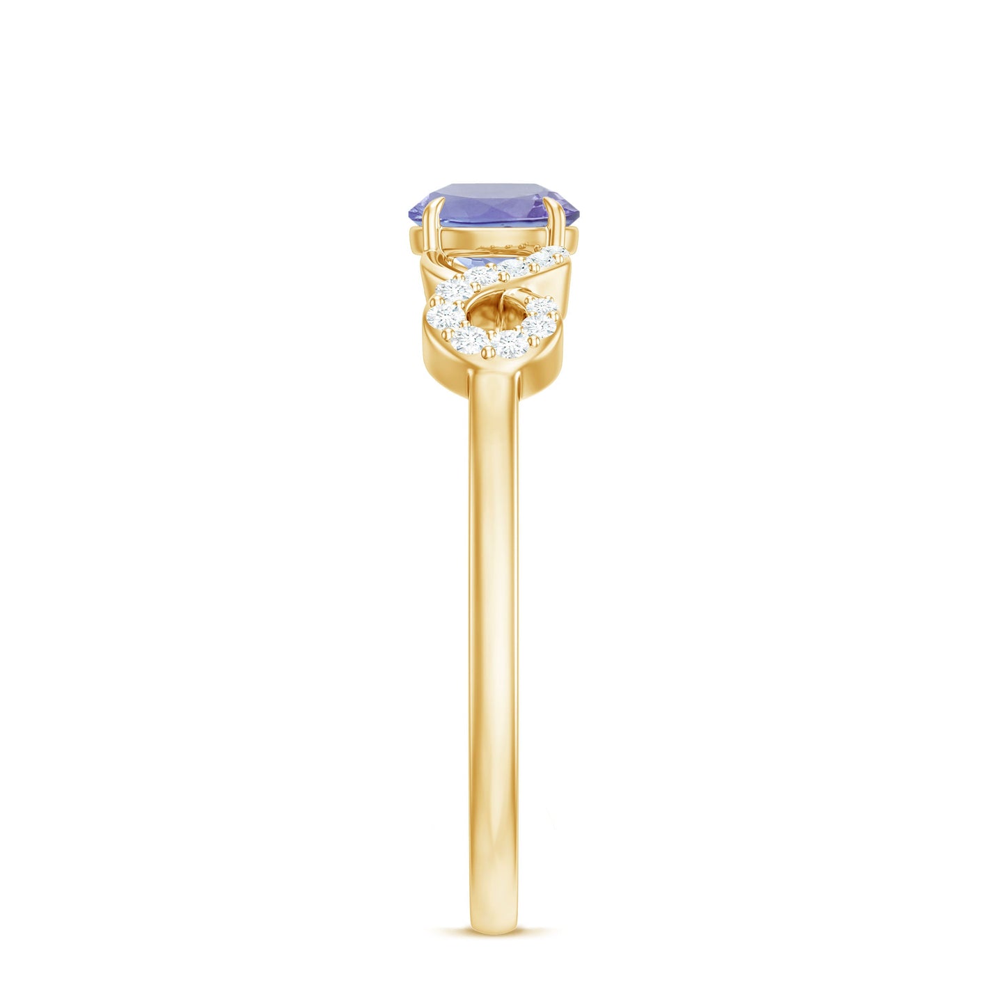 Natural Tanzanite Promise Ring with Diamond Infinity Knot