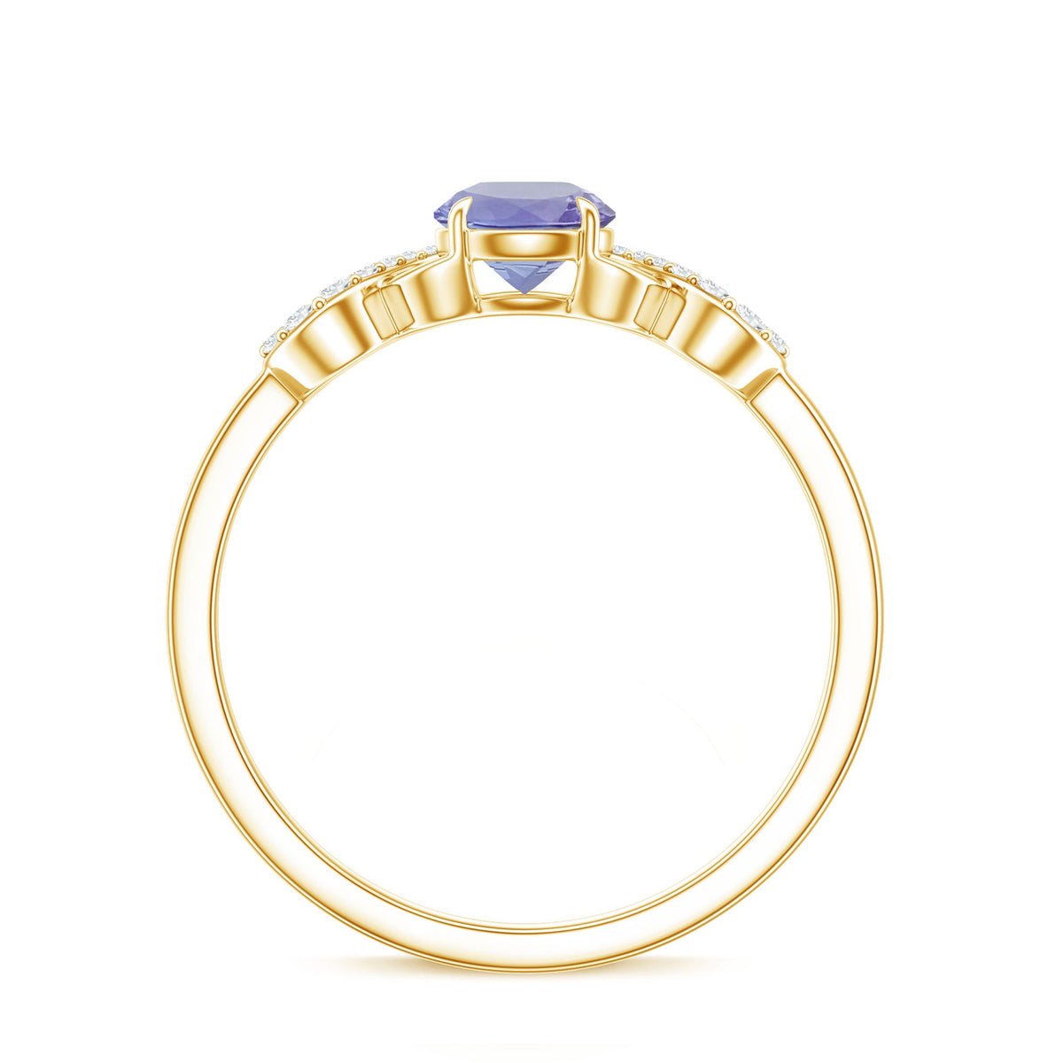 Natural Tanzanite Promise Ring with Diamond Infinity Knot