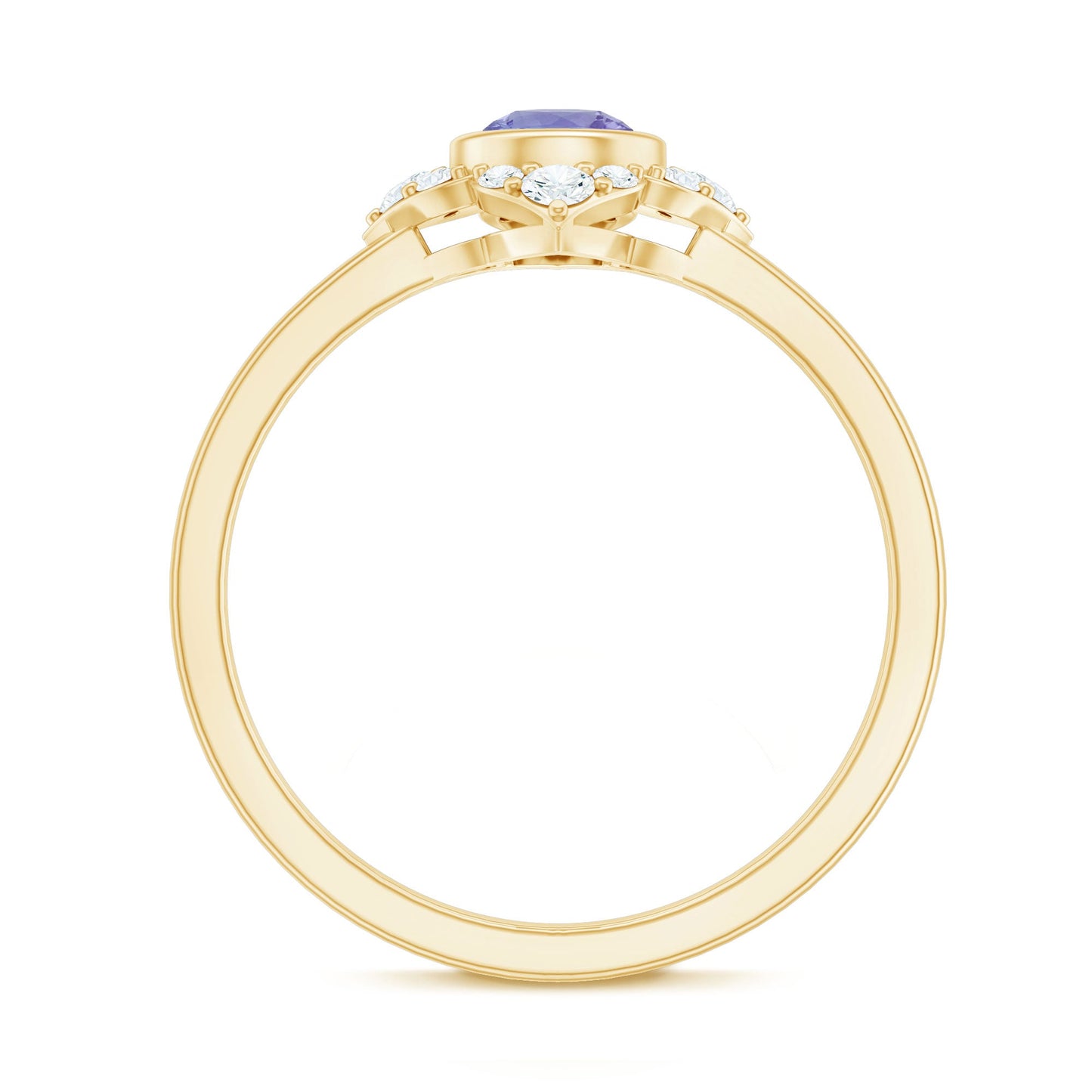 Certified Real Tanzanite Flower Engagement Ring with Diamond
