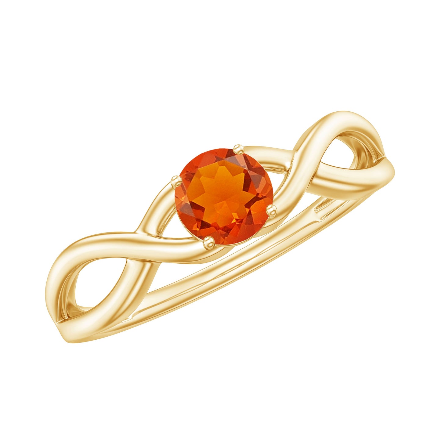 0.4 Carat Solitaire Fire Opal Crossover Engagement Ring