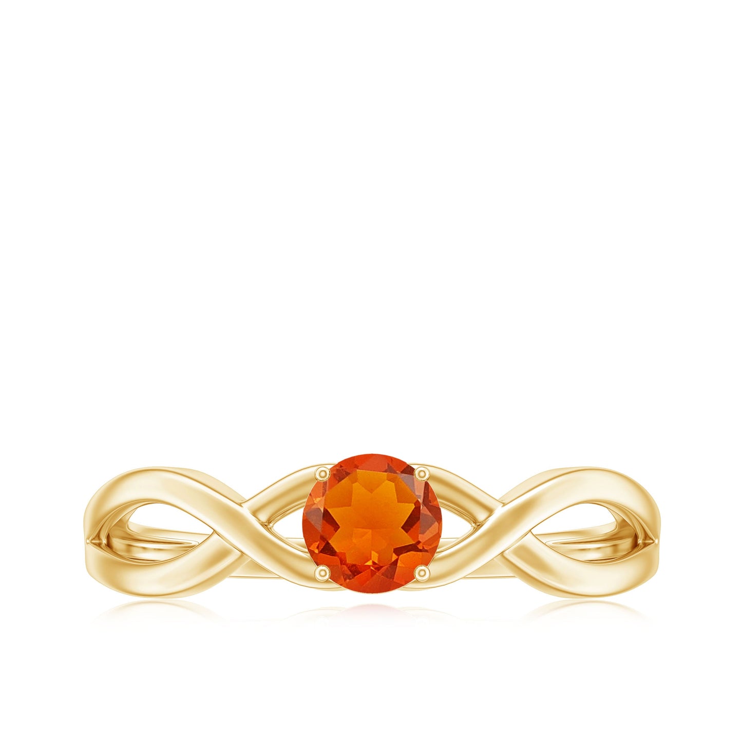 0.4 Carat Solitaire Fire Opal Crossover Engagement Ring