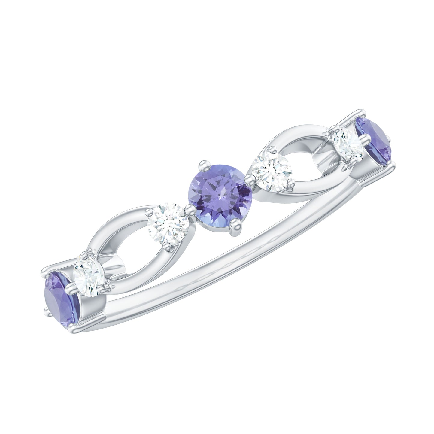 Natural Tanzanite Diamond Ring for Promise
