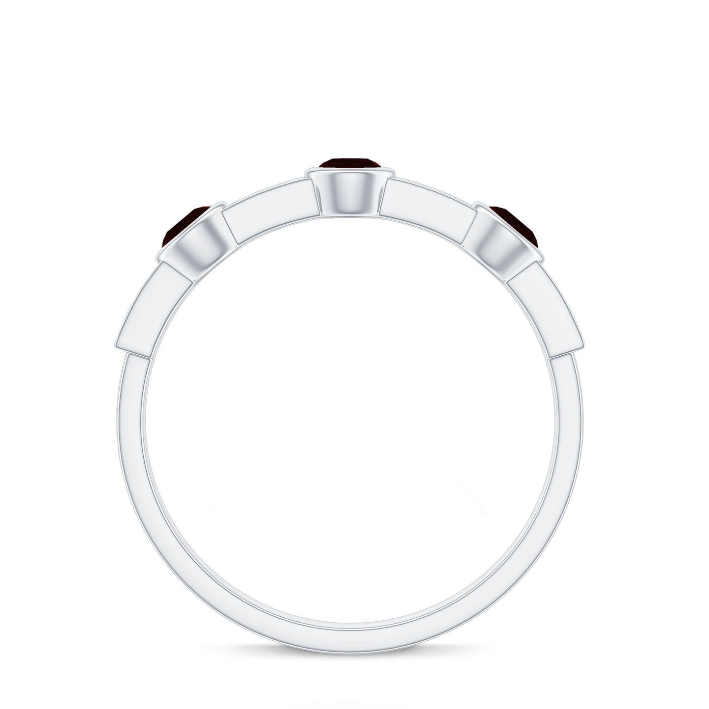 Certified Real Garnet Diamond Half Eternity Ring