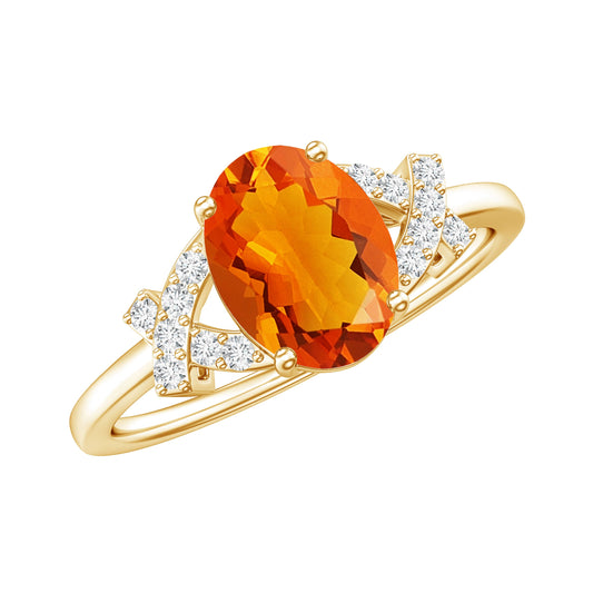 1 Carat Oval Fire Opal and Diamond Engagement Ring with Split Shank