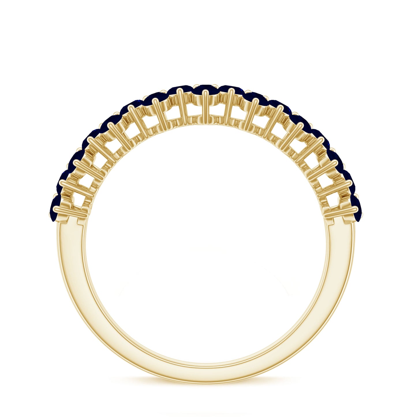 Natural Blue Sapphire Half Eternity Anniversary Ring