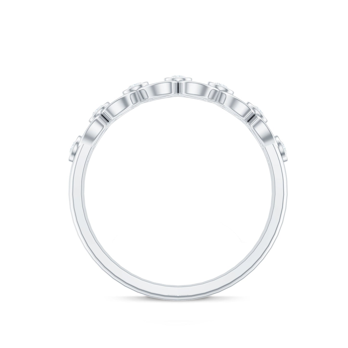 Contemporary Diamond Half Eternity Band Ring for Women