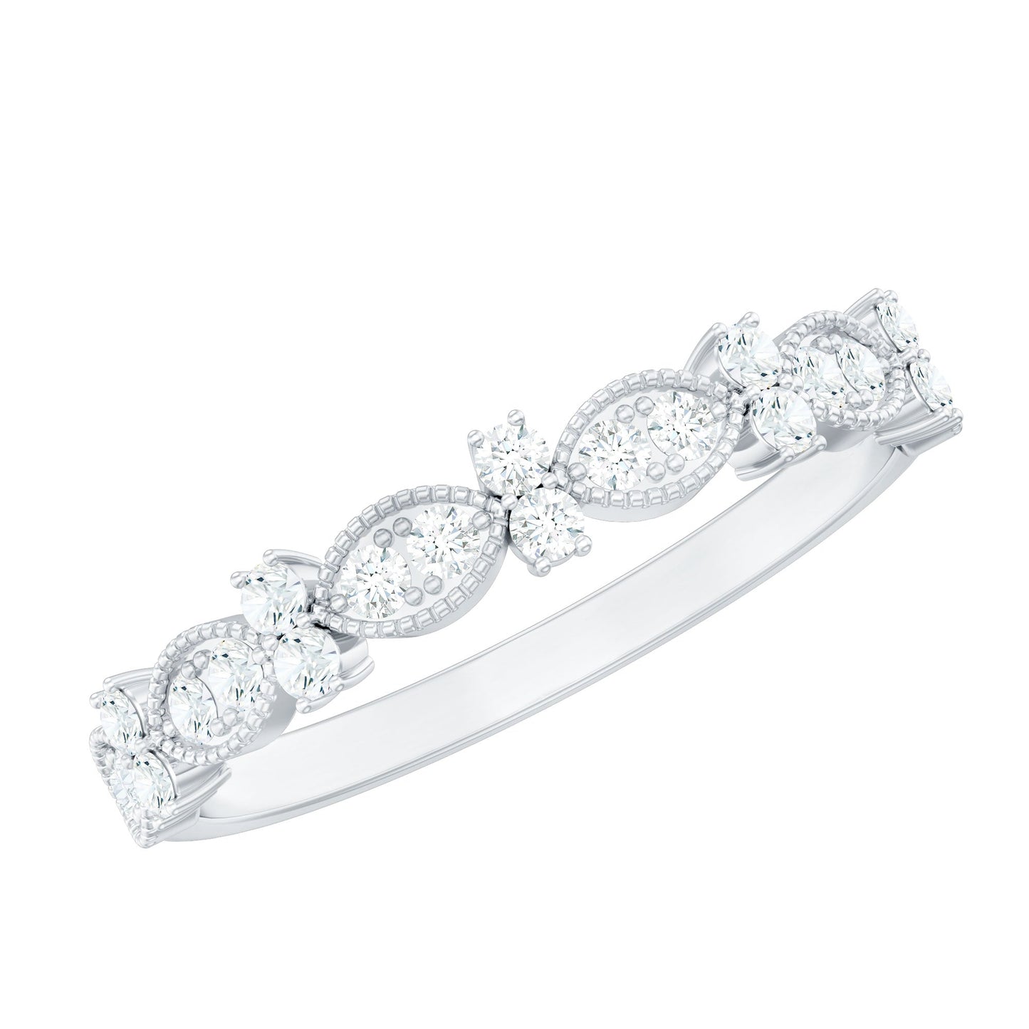Designer Diamond Half Eternity Ring for Valentines