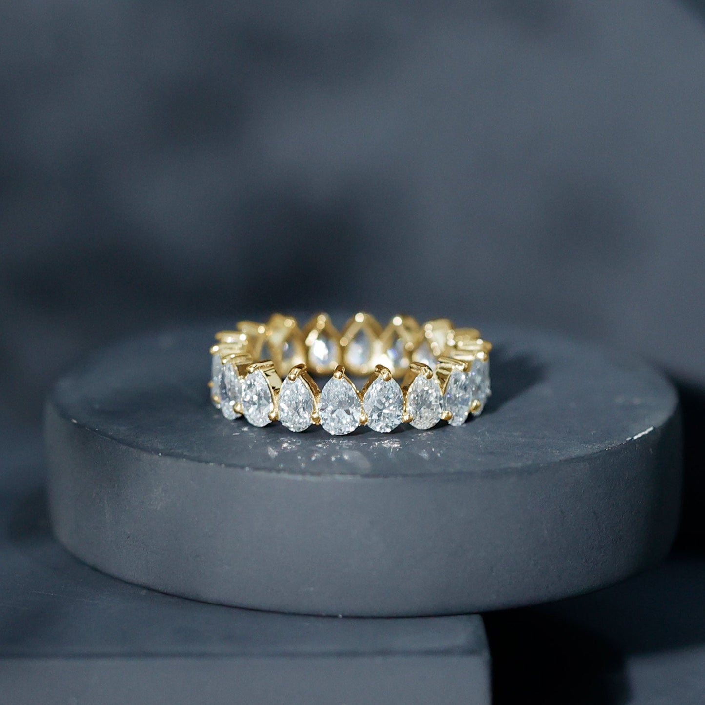 Lab Grown Diamond Teardrop Wedding Band