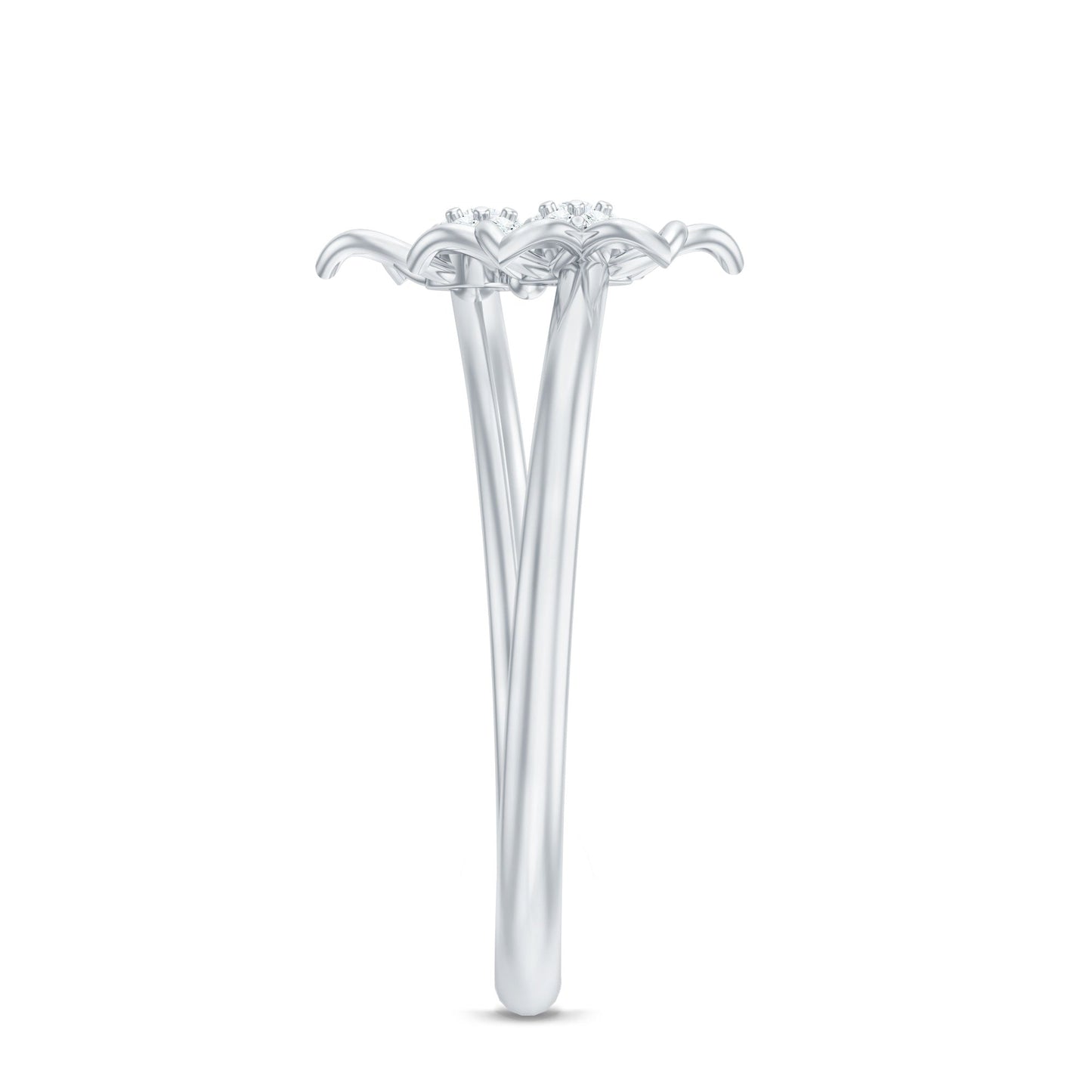 Brilliant Cut Diamond Flower Promise Ring