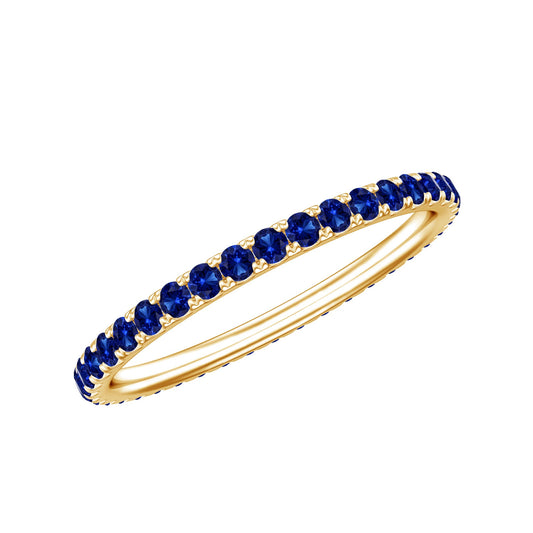 Certified Lab Grown Blue Sapphire Eternity Ring for Women