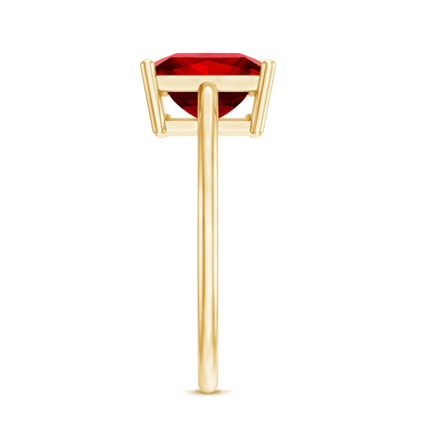 2.5 Carat Princess Cut Lab Created Ruby Solitaire Ring