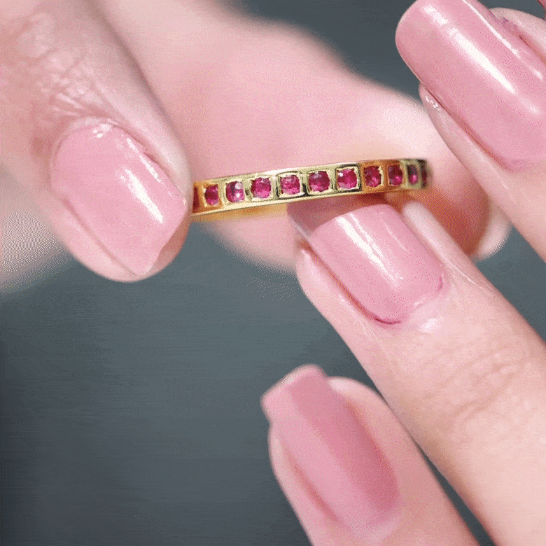 Bar Set Ruby Contemporary Eternity Ring